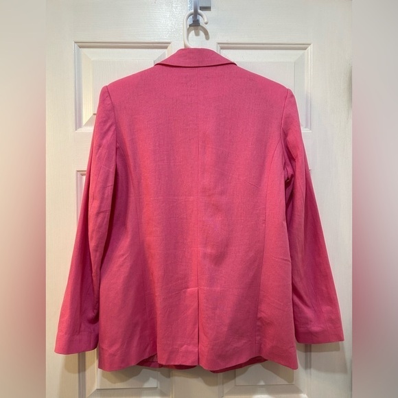 Chadwicks of Boston Linen Blend Pink Blazer Double Button Lined Women Size 8 - Picture 2 of 6